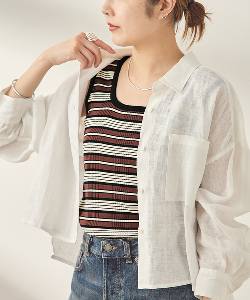journal standard L'essage(ジャーナルスタンダードレサージュ)の「《接触冷感/手洗い可》クールタッチ2WAYニットタンクトップ(タンクトップ・レディース・ブラウン/ブラック/アイボリー・FREE)」の1枚目の写真