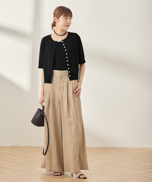 journal standard L'essage(ジャーナルスタンダードレサージュ)の「《接触冷感/手洗い可》クールタッチ2WAYニットタンクトップ(タンクトップ・レディース・ブラウン/ブラック/アイボリー・FREE)」の4枚目の写真