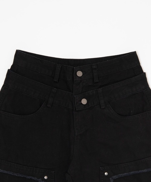Figments（フィグメンツ）の「ダブルウエストニークラッシュパンツ（その他パンツ・レディース・ブラック・MEDIUM/LARGE/SMALL）」の6枚目の写真