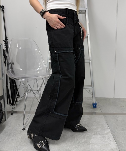 Figments（フィグメンツ）の「ダブルウエストニークラッシュパンツ（その他パンツ・レディース・ブラック・MEDIUM/LARGE/SMALL）」の3枚目の写真