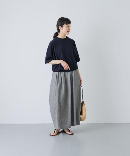 かぐれ(カグレ)の「コットンリネンコクーンスカート(スカート・レディース・ブラック/チェック・FREE)」の15枚目の写真