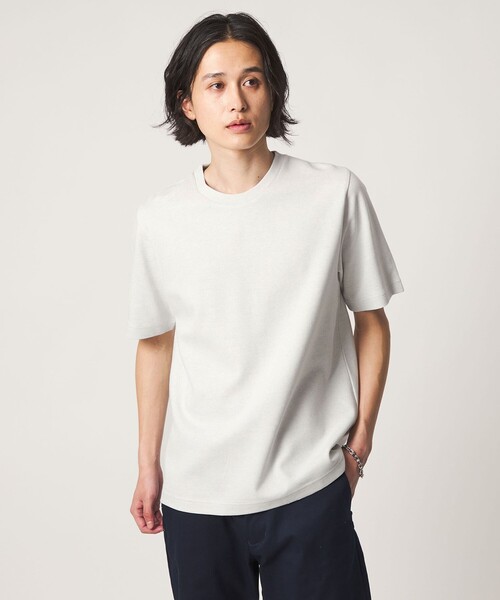 A DAY IN THE LIFE UNITED ARROWS(アデイインザライフユナイテッドアローズ)の「シルケット ダブルフェイス リップル カットソー<A DAY IN THE LIFE>(Tシャツ/カットソー・メンズ・ライトグレー/ホワイト/ネイビー・M/L/S)」の1枚目の写真