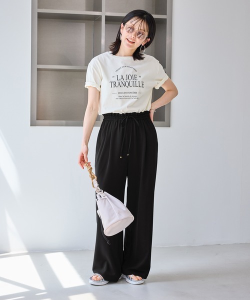 ROPE' PICNIC（ロペピクニック）の「【ちゃんと+かわいい保証】ジョグイージーワイドパンツ/UVケア・防シワ・セットアップ対応（その他パンツ・レディース・サックスブルー/ベージュ/ブラック/ネイビー/ブラウン・M/S/L）」の17枚目の写真