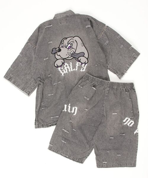 GALFY(ガルフィー)の「『GALFY/ガルフィー』バチバチピアス甚平(浴衣・レディース・グレー/ブラック・XL/L)」の14枚目の写真