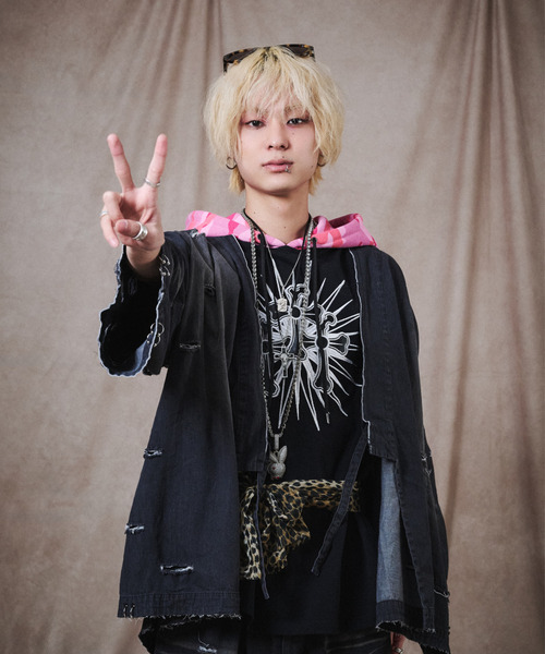 GALFY(ガルフィー)の「『GALFY/ガルフィー』バチバチピアス甚平(浴衣・レディース・グレー/ブラック・XL/L)」の3枚目の写真