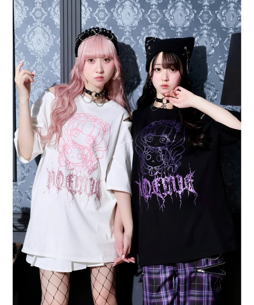 NOEMIE（ノエミー）の「ロンリードールラメTシャツ（Tシャツ/カットソー・レディース・ブラック/オフホワイト・M）」の3枚目の写真