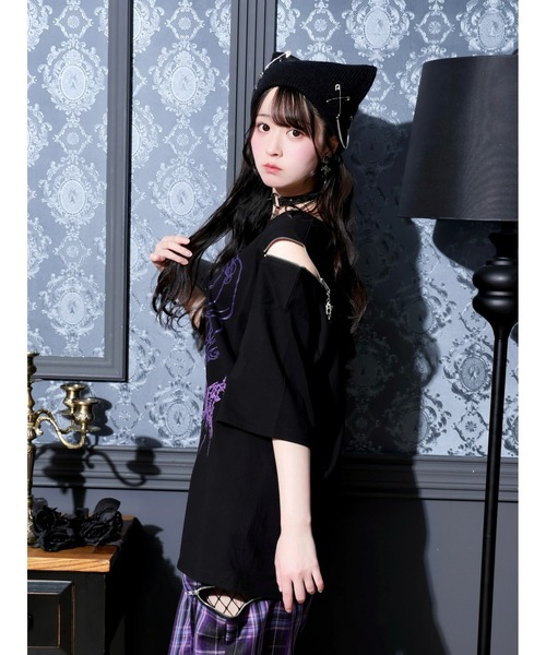 NOEMIE（ノエミー）の「ロンリードールラメTシャツ（Tシャツ/カットソー・レディース・ブラック/オフホワイト・M）」の4枚目の写真
