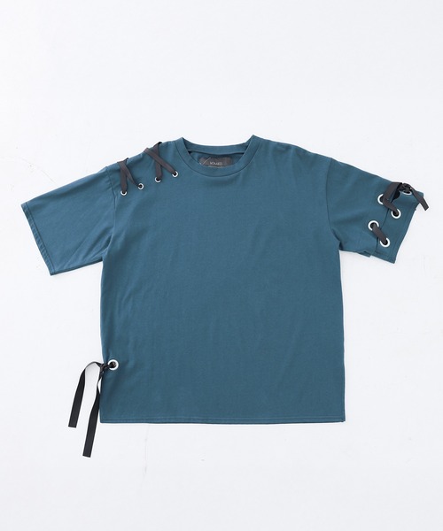 kOhAKU(コハク)の「【接触冷感】配色ハトメリボンカットソー(Tシャツ/カットソー・レディース・ブルー/ブラック・FREE)」の19枚目の写真
