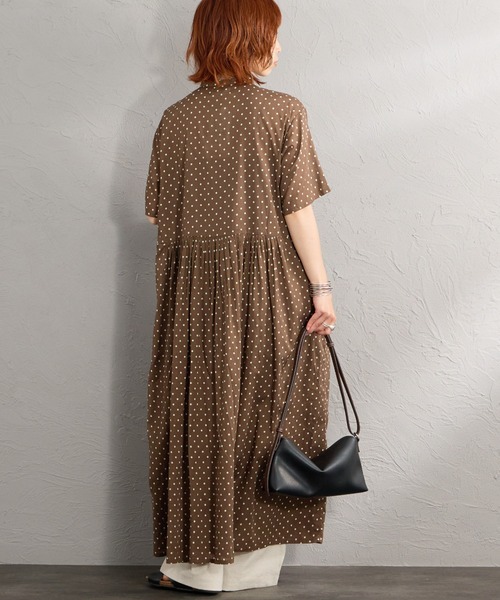 soil（ソイル）の「[SOIL/ソイル] ドットプリント コットンボイルバンドカラーシャツワンピース（ワンピース・レディース・ブラウン/ブラック・2）」の17枚目の写真