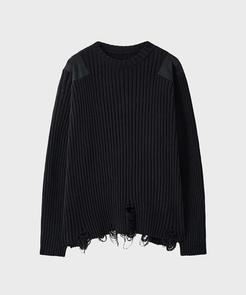NOIRER(ノイア)の「コットンデミジコンバットニット(ブラック)(ニット/セーター・メンズ・その他・48/50)」の2枚目の写真