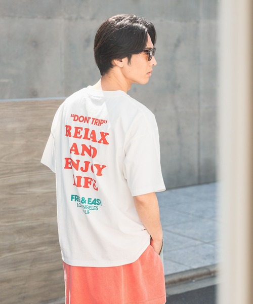 Free&Easy(フリーアンドイージー)の「【Free&Easy(フリーアンドイージー)】別注プリントTシャツ/W(ユニセックス)(Tシャツ/カットソー・レディース・イエロー/ピンク/オフホワイト・LARGE/MEDIUM)」の13枚目の写真