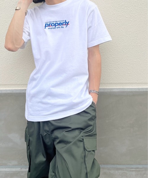 DOUBLE STEAL(ダブルスティール)の「properly刺繍Tシャツ(Tシャツ/カットソー・メンズ・ネイビー/ホワイト・X-LARGE/LARGE/MEDIUM)」の21枚目の写真