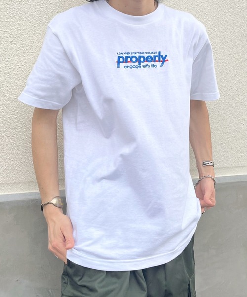 DOUBLE STEAL(ダブルスティール)の「properly刺繍Tシャツ(Tシャツ/カットソー・メンズ・ネイビー/ホワイト・X-LARGE/LARGE/MEDIUM)」の22枚目の写真