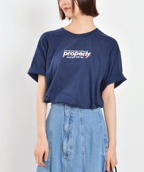 DOUBLE STEAL(ダブルスティール)の「properly刺繍Tシャツ(Tシャツ/カットソー・メンズ・ネイビー/ホワイト・X-LARGE/LARGE/MEDIUM)」の11枚目の写真