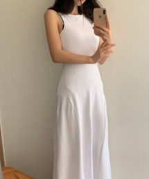 YUGA_YGMC Korean-style American sleeve cut-and-sew long dress