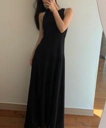 YUGA_YGMC Korean-style American sleeve cut-and-sew long dress