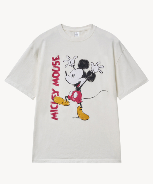 VTWO(ブイツー)の「フェイドウォッシングチキ _ミッキー_ Tシャツ (ホワイト)(Tシャツ/カットソー・レディース・その他・MEDIUM/LARGE)」の2枚目の写真