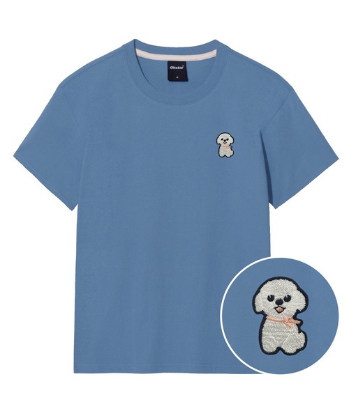 OKSTAR(オクスター)の「ポソム刺繍半袖(Tシャツ/カットソー・レディース・ネイビー/グレー/ライトグレー/ライトベージュ/ブラック/クリーム/ダークグレー/ホワイト/ダークブルー/カーキ/ダークグリーン・4XL/LARGE/X-LARGE/2XL/SMALL/MEDIUM/3XL)」の11枚目の写真