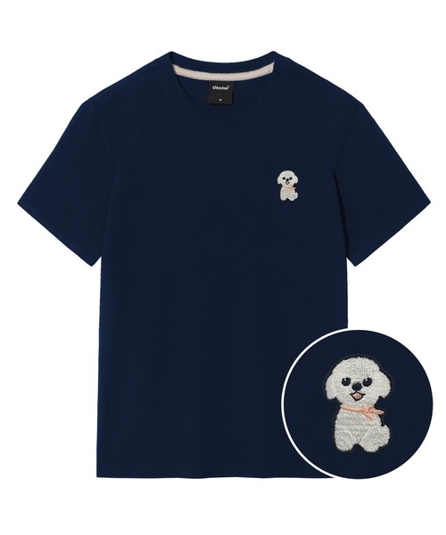 OKSTAR(オクスター)の「ポソム刺繍半袖(Tシャツ/カットソー・レディース・ネイビー/グレー/ライトグレー/ライトベージュ/ブラック/クリーム/ダークグレー/ホワイト/ダークブルー/カーキ/ダークグリーン・4XL/LARGE/X-LARGE/2XL/SMALL/MEDIUM/3XL)」の10枚目の写真