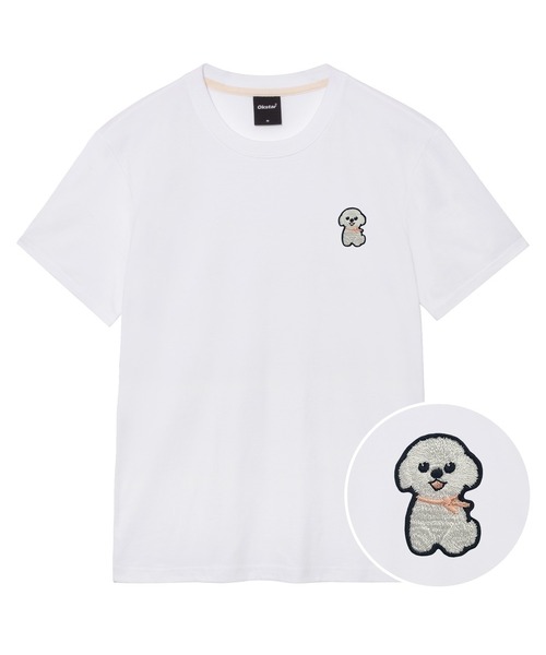 OKSTAR(オクスター)の「ポソム刺繍半袖(Tシャツ/カットソー・レディース・ネイビー/グレー/ライトグレー/ライトベージュ/ブラック/クリーム/ダークグレー/ホワイト/ダークブルー/カーキ/ダークグリーン・4XL/LARGE/X-LARGE/2XL/SMALL/MEDIUM/3XL)」の1枚目の写真