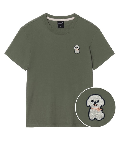 OKSTAR(オクスター)の「ポソム刺繍半袖(Tシャツ/カットソー・レディース・ネイビー/グレー/ライトグレー/ライトベージュ/ブラック/クリーム/ダークグレー/ホワイト/ダークブルー/カーキ/ダークグリーン・4XL/LARGE/X-LARGE/2XL/SMALL/MEDIUM/3XL)」の9枚目の写真