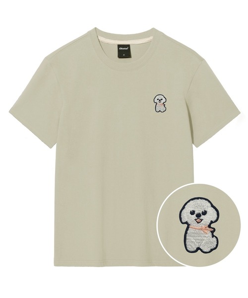 OKSTAR(オクスター)の「ポソム刺繍半袖(Tシャツ/カットソー・レディース・ネイビー/グレー/ライトグレー/ライトベージュ/ブラック/クリーム/ダークグレー/ホワイト/ダークブルー/カーキ/ダークグリーン・4XL/LARGE/X-LARGE/2XL/SMALL/MEDIUM/3XL)」の7枚目の写真