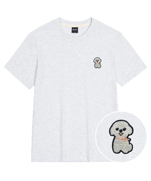 OKSTAR(オクスター)の「ポソム刺繍半袖(Tシャツ/カットソー・レディース・ネイビー/グレー/ライトグレー/ライトベージュ/ブラック/クリーム/ダークグレー/ホワイト/ダークブルー/カーキ/ダークグリーン・4XL/LARGE/X-LARGE/2XL/SMALL/MEDIUM/3XL)」の3枚目の写真