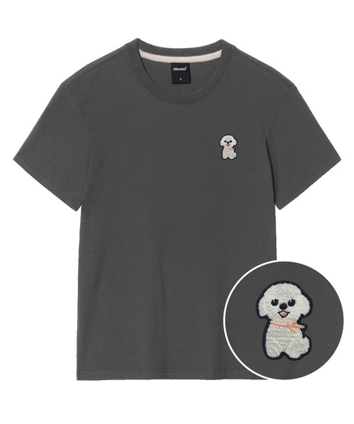 OKSTAR(オクスター)の「ポソム刺繍半袖(Tシャツ/カットソー・レディース・ネイビー/グレー/ライトグレー/ライトベージュ/ブラック/クリーム/ダークグレー/ホワイト/ダークブルー/カーキ/ダークグリーン・4XL/LARGE/X-LARGE/2XL/SMALL/MEDIUM/3XL)」の5枚目の写真