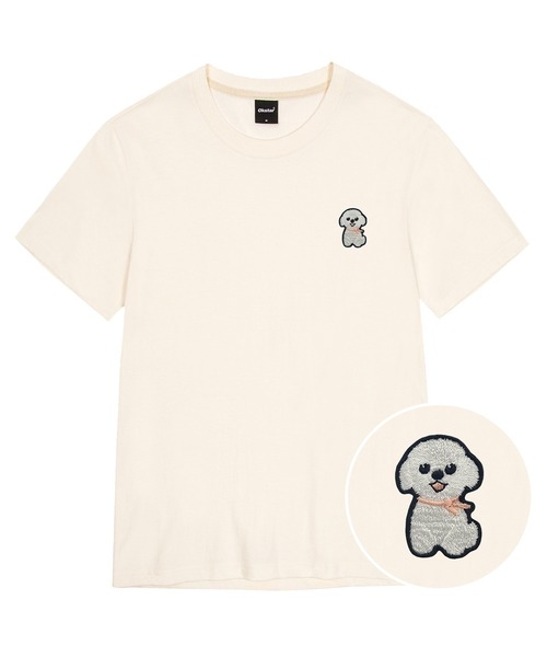 OKSTAR(オクスター)の「ポソム刺繍半袖(Tシャツ/カットソー・レディース・ネイビー/グレー/ライトグレー/ライトベージュ/ブラック/クリーム/ダークグレー/ホワイト/ダークブルー/カーキ/ダークグリーン・4XL/LARGE/X-LARGE/2XL/SMALL/MEDIUM/3XL)」の6枚目の写真