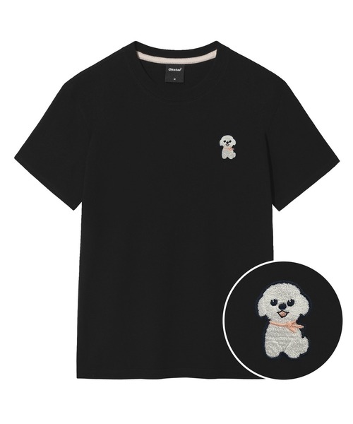 OKSTAR(オクスター)の「ポソム刺繍半袖(Tシャツ/カットソー・レディース・ネイビー/グレー/ライトグレー/ライトベージュ/ブラック/クリーム/ダークグレー/ホワイト/ダークブルー/カーキ/ダークグリーン・4XL/LARGE/X-LARGE/2XL/SMALL/MEDIUM/3XL)」の2枚目の写真