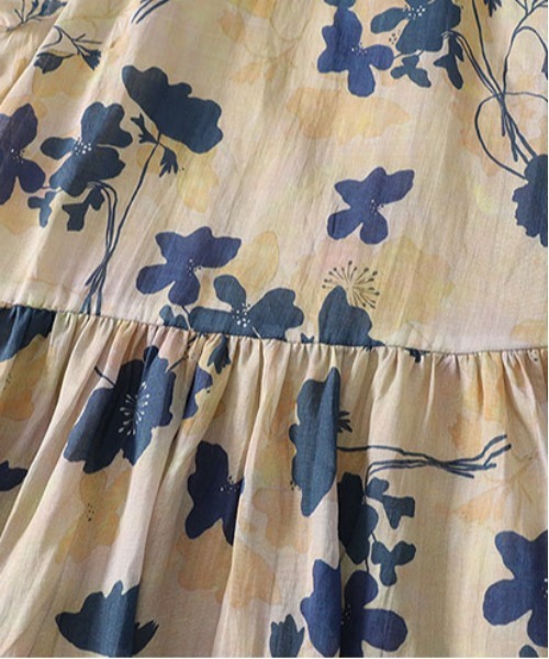 &soiree(アンドソワレ)の「レトロフラワーVネック半袖ワンピース(ワンピース・レディース・ベージュ・MEDIUM/X-LARGE/LARGE)」の6枚目の写真