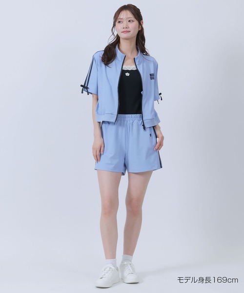 MARY QUANT（マリークワント）の「FOOTBALLコレクションデザイン パンツ（スウェットパンツ・レディース・グレージュ/ホワイト/ブルー・M）」の4枚目の写真