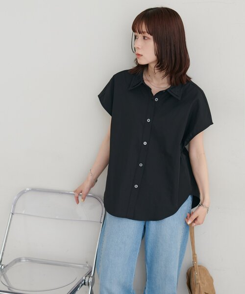 DISCOAT(ディスコート)の「【WEB限定】ダブル襟フレンチシャツ(シャツ/ブラウス・レディース・ホワイト/ブラック・FREE)」の19枚目の写真