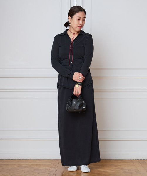 IENA LA BOUCLE(イエナラブークル)の「IENA LA BOUCLE フィブリルカットスカート(スカート・レディース・ウッド/ブラック・36/38)」の8枚目の写真