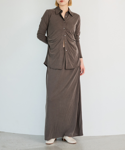 IENA LA BOUCLE（イエナラブークル）の「IENA LA BOUCLE フィブリルカットスカート（スカート・レディース・ウッド/ブラック・36/38）」の3枚目の写真