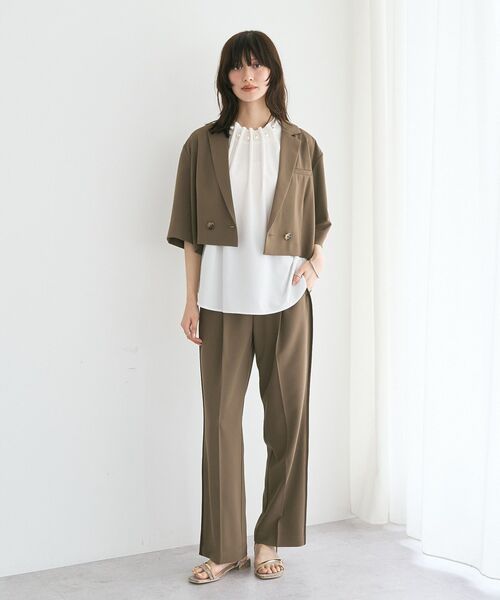 YECCA VECCA(イェッカヴェッカ)の「パールタックフレンチスリーブブラウス(シャツ/ブラウス・レディース・ダークネイビー/ライトブルー/オフホワイト・FREE)」の9枚目の写真
