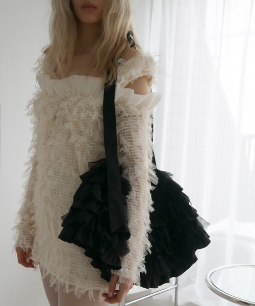 HONEY MI HONEY（ハニーミーハニー）の「tiered frill bag & mini skirt（スカート・レディース・ホワイト/ブラック/ピンク・FREE）」の8枚目の写真