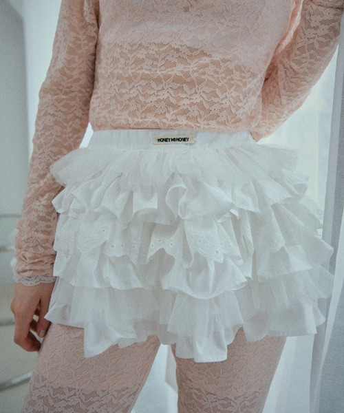 HONEY MI HONEY（ハニーミーハニー）の「tiered frill bag & mini skirt（スカート・レディース・ホワイト/ブラック/ピンク・FREE）」の5枚目の写真