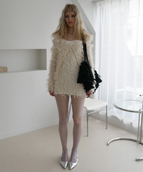 HONEY MI HONEY（ハニーミーハニー）の「tiered frill bag & mini skirt（スカート・レディース・ホワイト/ブラック/ピンク・FREE）」の9枚目の写真