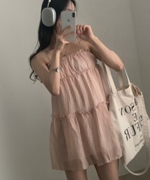 シフォンキャミソール・ティアードワンピース