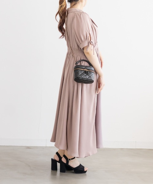 CLETTE(クレット)の「襟付きウエストシャーリングワンピース(ワンピース・レディース・ネイビー/サックスブルー/ピンクベージュ・LL/3L/4L)」の13枚目の写真