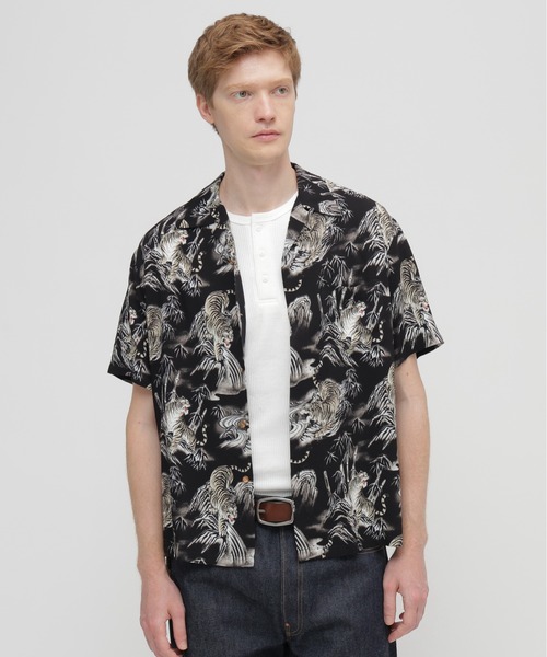 AVIREX(アヴィレックス)の「ALOHA SHIRT”TIGER & BAMBOO" / アロハシャツ タイガー バンブー / AVIREX / アヴィレックス(シャツ/ブラウス・メンズ・オフホワイト/ブラック・MEDIUM/XX-LARGE/X-LARGE/LARGE)」の4枚目の写真