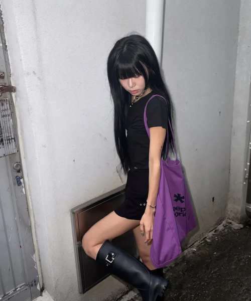 mydeepbluememories(マイディープブルーメモリーズ)の「MM LOGO ECO BAG_Purple(エコバッグ/サブバッグ・レディース・パープル・FREE)」の4枚目の写真
