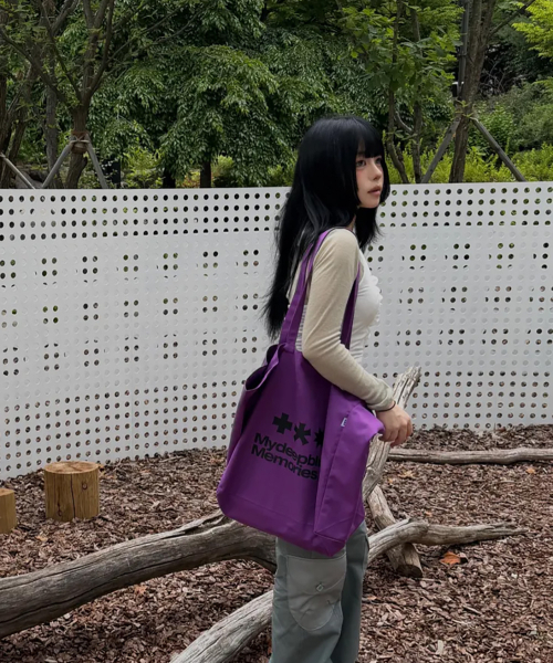 mydeepbluememories(マイディープブルーメモリーズ)の「MM LOGO ECO BAG_Purple(エコバッグ/サブバッグ・レディース・パープル・FREE)」の6枚目の写真