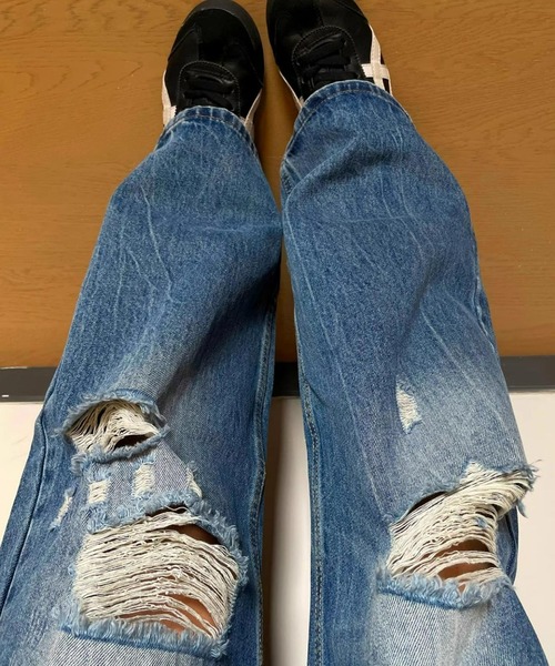 REBALANCE(リバランス)の「レディースダメージデニム(デニムパンツ・レディース・A・X-LARGE/LARGE/MEDIUM)」の7枚目の写真