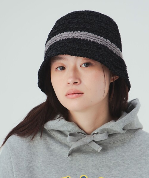BEAMS HEART(ビームスハート)の「モールライン ニット ハット(ハット・レディース・ベージュ/グレー/ブラック・ONE SIZE)」の2枚目の写真