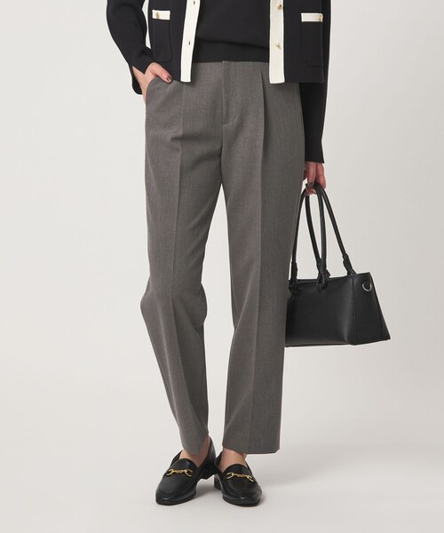 green label relaxing（グリーンレーベルリラクシング）の「［size SHORT/TALLあり］ライト ダブルクロス テーパード パンツ（スラックス・レディース・ブラック/グレー/ベージュ/ネイビー・36/38/SHORT/40/34/42/44/46/TALL）」の5枚目の写真