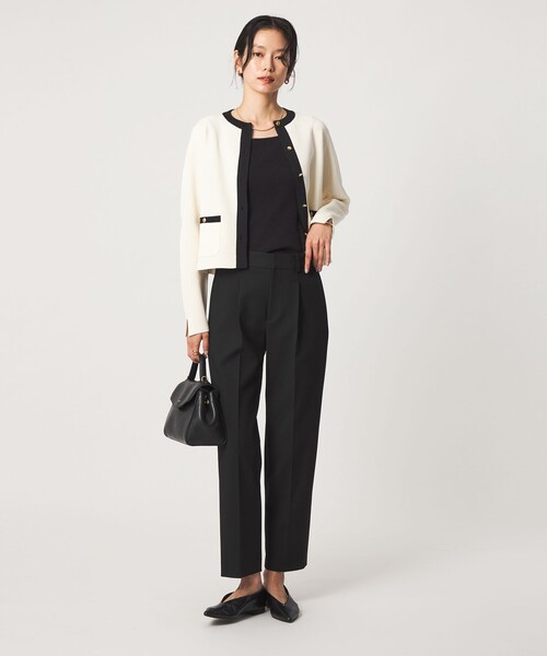 green label relaxing（グリーンレーベルリラクシング）の「［size SHORT/TALLあり］ライト ダブルクロス テーパード パンツ（スラックス・レディース・ブラック/グレー/ベージュ/ネイビー・36/38/SHORT/40/34/42/44/46/TALL）」の19枚目の写真