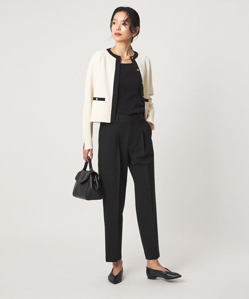 green label relaxing（グリーンレーベルリラクシング）の「［size SHORT/TALLあり］ライト ダブルクロス テーパード パンツ（スラックス・レディース・ブラック/グレー/ベージュ/ネイビー・36/38/SHORT/40/34/42/44/46/TALL）」の20枚目の写真
