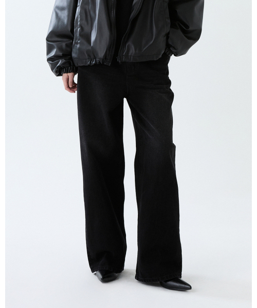 THEENDQUESTION(ジエンドクエスチョン)の「Black washed jeans / BLACK(デニムパンツ・レディース・その他・1/2/3)」の2枚目の写真